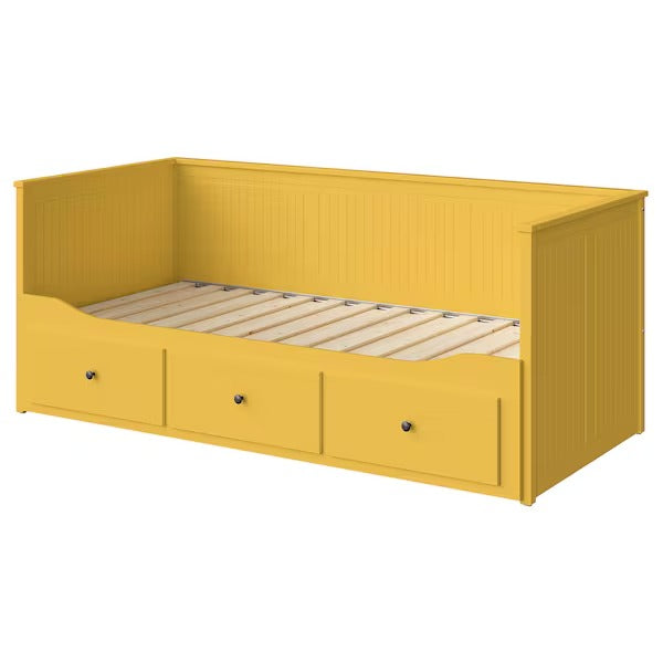 IKEA Hemnes day bed frame with 3 drawers yellow