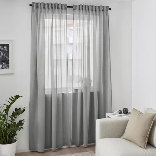 IKEA HILJA Curtains, 1 pair, grey, 145x250 cm (57x98 ½ ") | IKEA Curtains | Eachdaykart