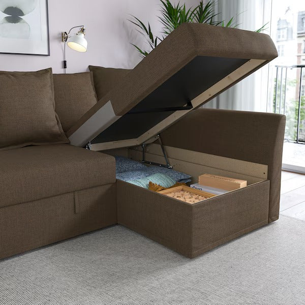 IKEA Holmsund corner sofa bed kilanda grey brown