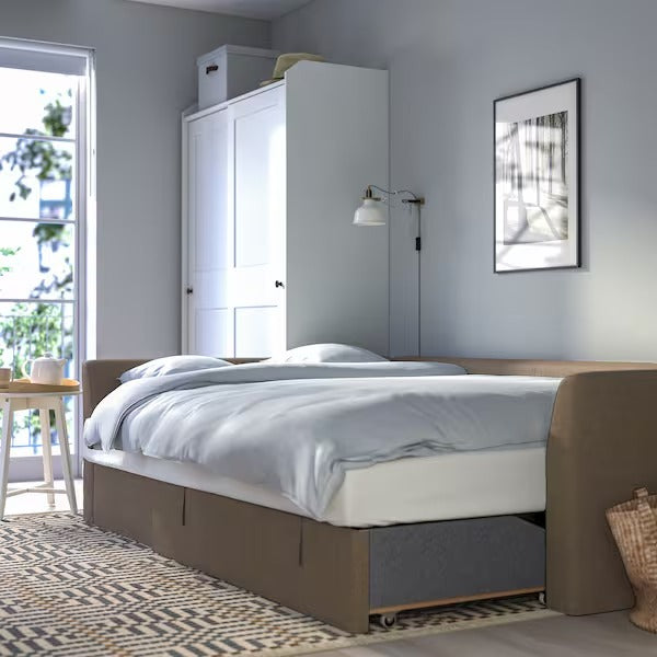 IKEA Holmsund corner sofa bed kilanda grey brown