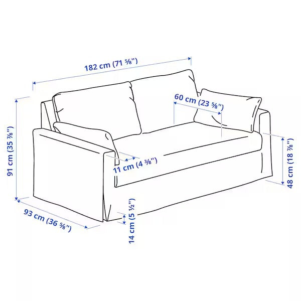 IKEA Hyltarp 2 seat sofa kilanda pale blue
