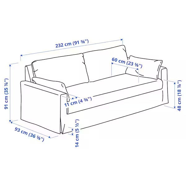 IKEA Hyltarp 3 seat sofa hallarp white