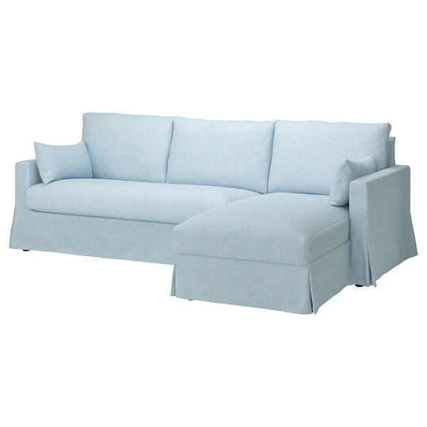 IKEA Hyltarp cover for 3 seat sofa with chaise longue right kilanda pale blue