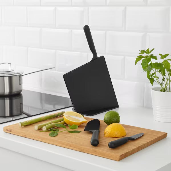 IKEA Jamfora knife block with 3 knives black