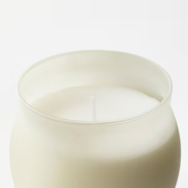 IKEA Jamlik scented candle in glass vanilla light beige