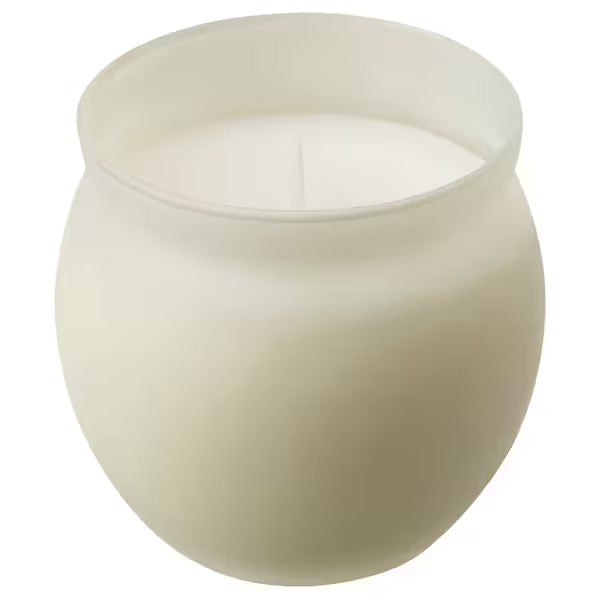 IKEA Jamlik scented candle in glass vanilla light beige