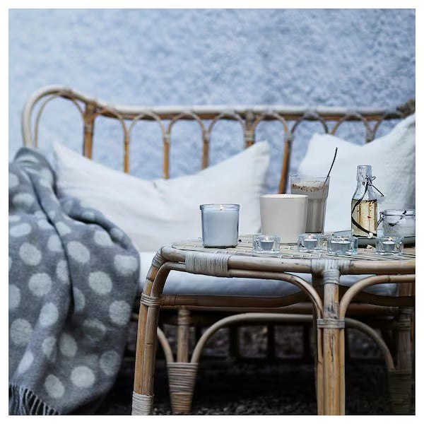 IKEA Jamlik scented candle in glass vanilla light beige