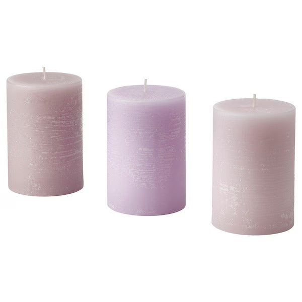 IKEA Jamnmod scented pillar candle sweet pea purple
