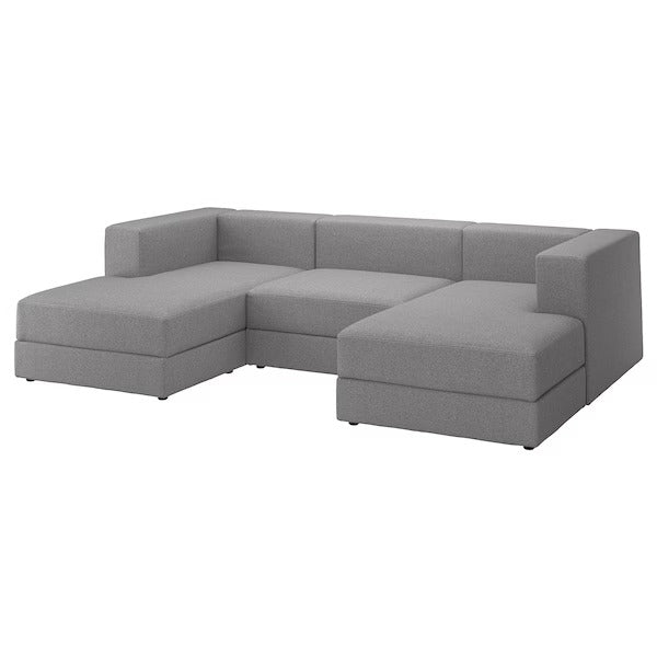 IKEA Jattebo 3 5 seat modular sofa with chaise longues armrests tonerud grey