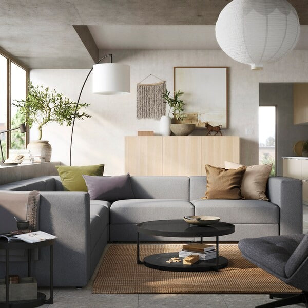 IKEA Jattebo modular corner sofa 6 seat tonerud grey