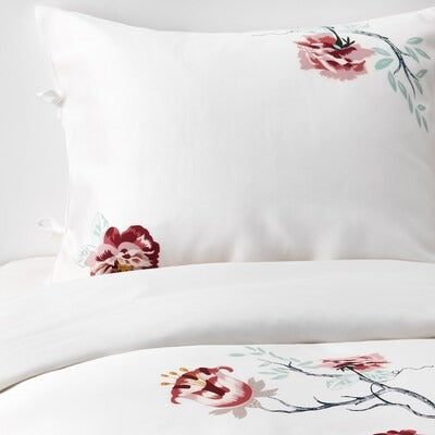 IKEA JATTELILJA Duvet cover and pillowcase, white/floral patterned, 150x200/50x80 cm (59x79/20x31 ") | IKEA Bed linen | Eachdaykart