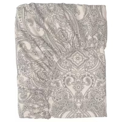 IKEA JATTEVALLMO Fitted sheet, beige/dark grey, 80x200 cm (31x79 ") | IKEA Bed linen | Eachdaykart