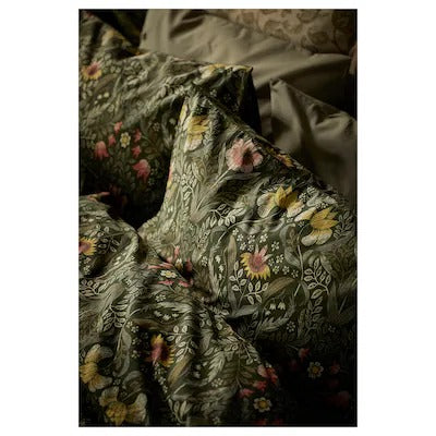 IKEA KARRDUNORT Bettbezug und Kissenbezug, dunkelgrün/mehrfarbig, 150x200/50x80 cm (59x79/20x31 ") | IKEA Bettwäsche | Eachdaykart