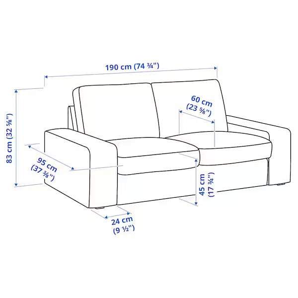 IKEA kivik 2 seat sofa tibbleby beige grey