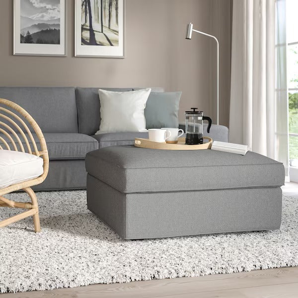 IKEA Kivik footstool with storage tibbleby beige grey