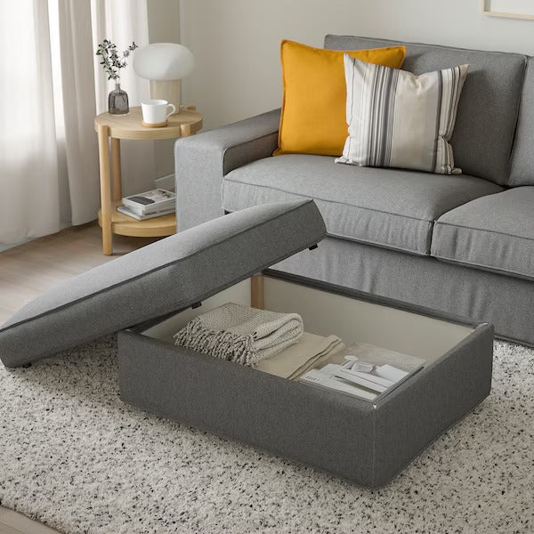 IKEA Kivik footstool with storage tibbleby beige grey