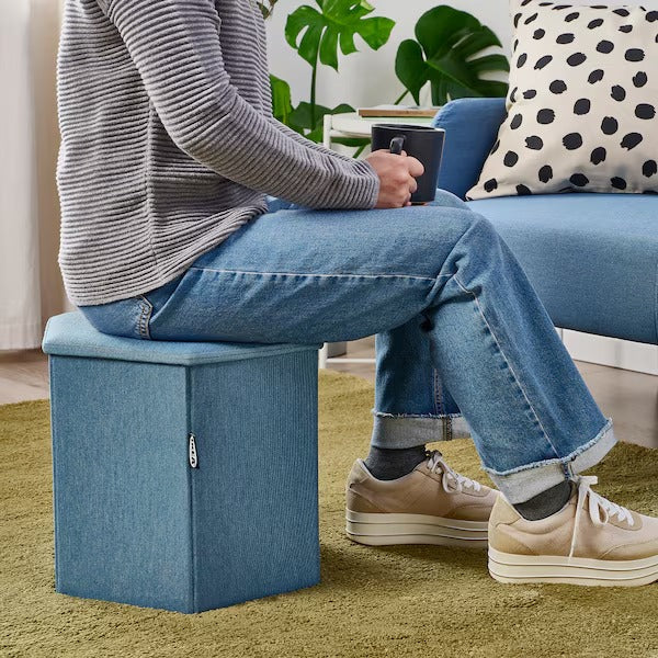 IKEA Kjuge pouffe with storage knisa medium blue