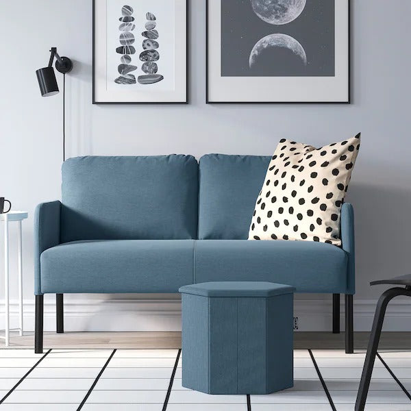 IKEA Kjuge pouffe with storage knisa medium blue
