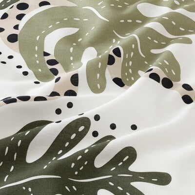 IKEA KLATTERKALLA Flat sheet and pillowcase, white/green, 150x260/50x80 cm (59x102/20x31 ")| IKEA Bed linen | Eachdaykart