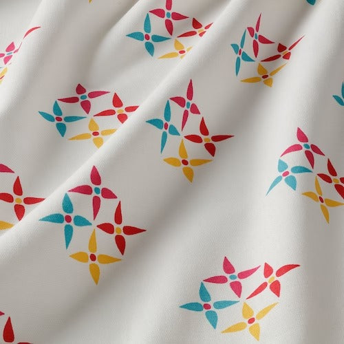 IKEA Klibbarv Curtains 1 pair white printed