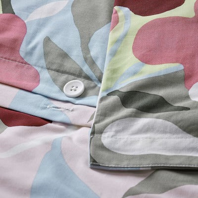 IKEA KORSKOVALL Bettbezug und Kissenbezug, mehrfarbig/geblümt, 150x200/50x80 cm (59x79/20x31 ") | IKEA Bettwäsche | Eachdaykart