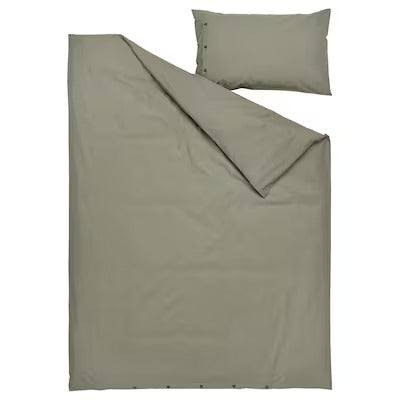 IKEA KRAKRISMOTT Duvet cover and pillowcase, light green, 150x200/50x80 cm (59x79/20x31 ") | IKEA Bed linen | Eachdaykart