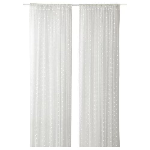 IKEA Kronmal Sheer curtains 1 pair dot pattern white