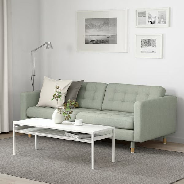 IKEA Landskrona 3 seat sofa gunnared light green wood