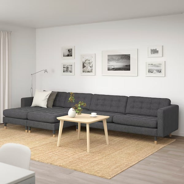 IKEA Landskrona 5 seat sofa with chaise longues gunnared dark grey wood