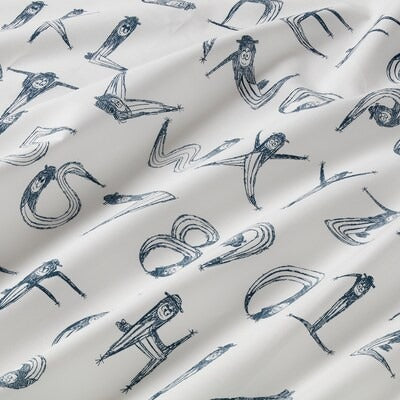 IKEA LATTJO Flat sheet and pillowcase, numbers/dark green blue, 150x250/50x80 cm (59x98/20x31 ") | IKEA Bed linen | Eachdaykart