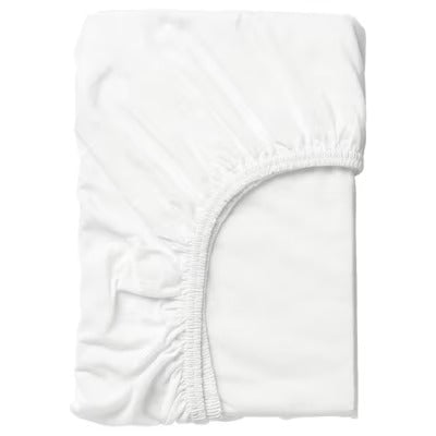 IKEA LEN Fitted sheet, white, 80x130 cm (31x51 ") | IKEA Bed linen | Eachdaykart