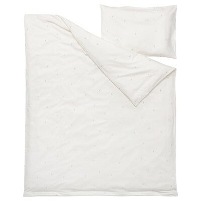 IKEA LENAST Duvet cover 1 pillowcase for cot, white, 110x125/35x55 cm (43x49/14x22 ") | IKEA Bed linen | Eachdaykart