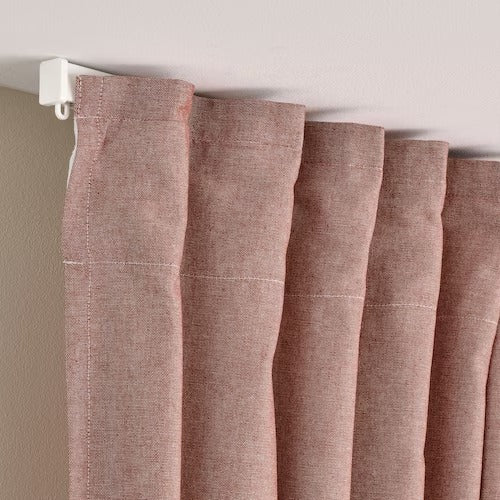 IKEA Lenda Curtains with tie backs 1 pair brown red