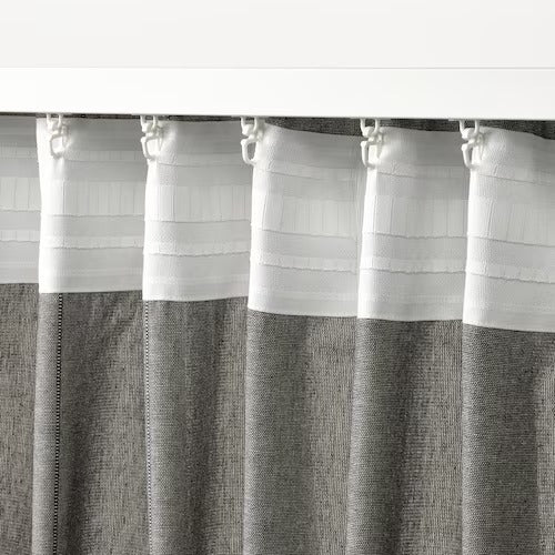 IKEA LENDA Curtains with tie-backs, 1 pair, dark grey, 140x250 cm (55x98 ") | IKEA Curtains | Eachdaykart