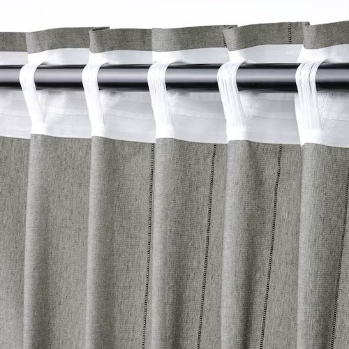 IKEA LENDA Curtains with tie-backs, 1 pair, dark grey, 140x250 cm (55x98 ") | IKEA Curtains | Eachdaykart