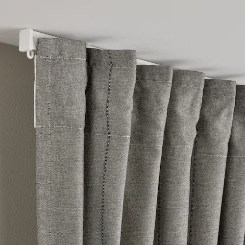 IKEA LENDA Curtains with tie-backs, 1 pair, dark grey, 140x250 cm (55x98 ") | IKEA Curtains | Eachdaykart