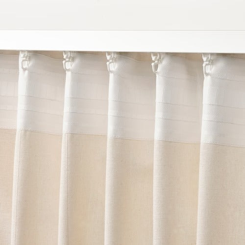 IKEA LENDA Curtains with tie-backs, 1 pair, off-white, 140x250 cm (55x98 ") | IKEA Curtains | Eachdaykart