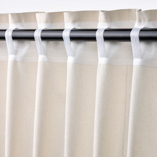 IKEA LENDA Curtains with tie-backs, 1 pair, off-white, 140x250 cm (55x98 ") | IKEA Curtains | Eachdaykart