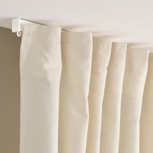 IKEA LENDA Curtains with tie-backs, 1 pair, off-white, 140x250 cm (55x98 ") | IKEA Curtains | Eachdaykart