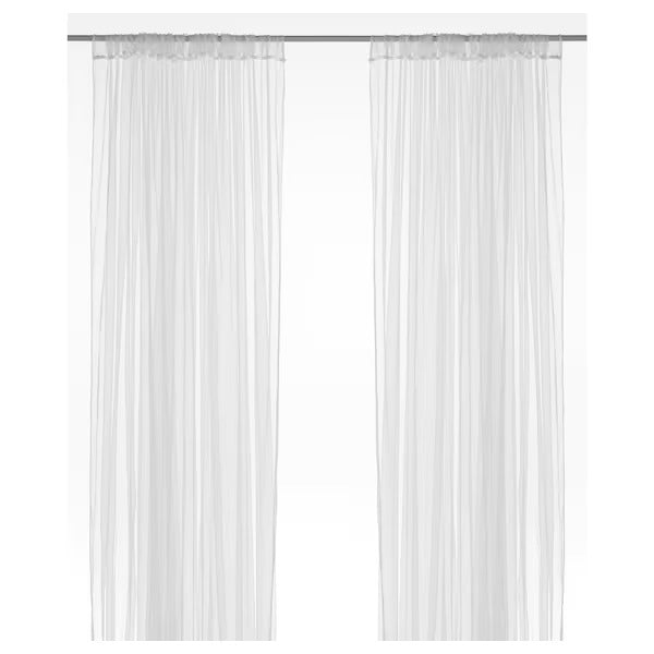 IKEA Lill net curtains 1 pair with rod pocket white