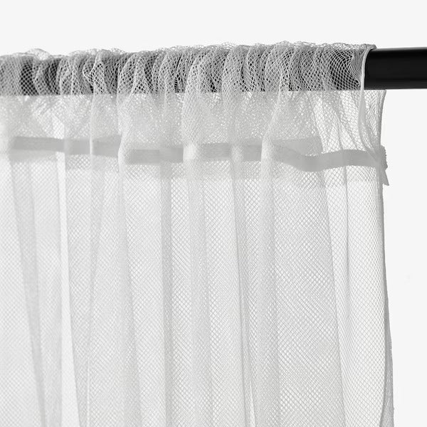 IKEA Lill net curtains 1 pair with rod pocket white