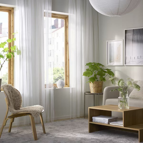 IKEA Lill net curtains 1 pair with rod pocket white