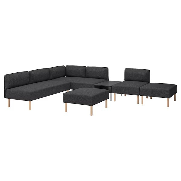 IKEA Lillehem 6 seat modular sofa with side table