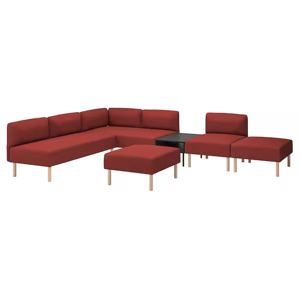 IKEA Lillehem 6 seat modular sofa with side table