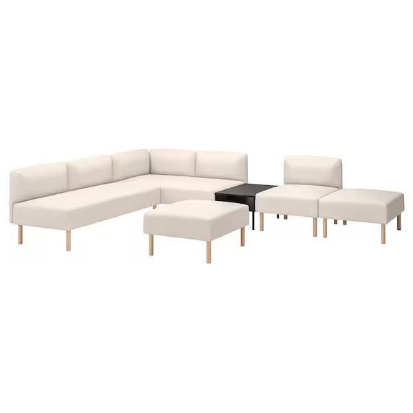 IKEA Lillehem 5 seat modular sofa with side table