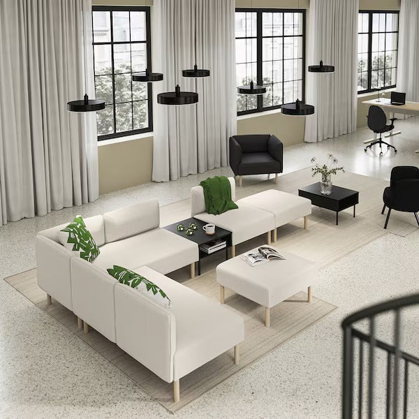 IKEA Lillehem 5 seat modular sofa with side table
