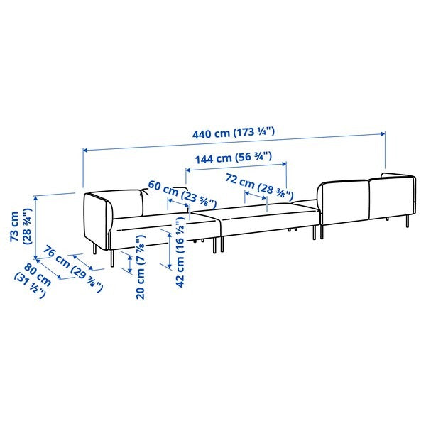 IKEA Lillehem 6 seat modular sofa