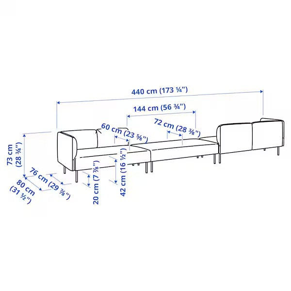 IKEA Lillehem 6 seat modular sofa