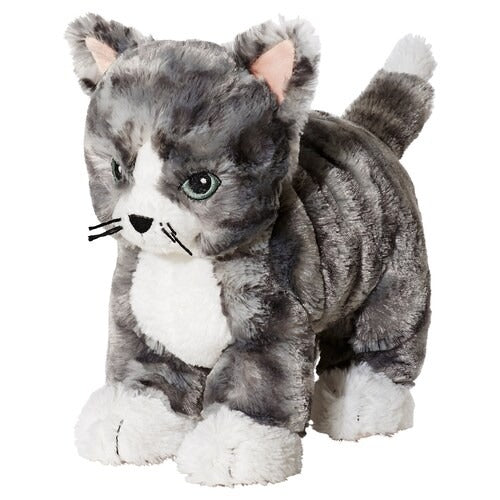 IKEA LILLEPLUTT Soft toy, cat grey/white | IKEA Soft Toys | Eachdaykart