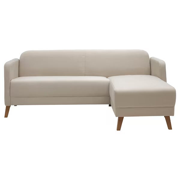 IKEA Linanas 3 seat sofa with chaise longue vissle beige